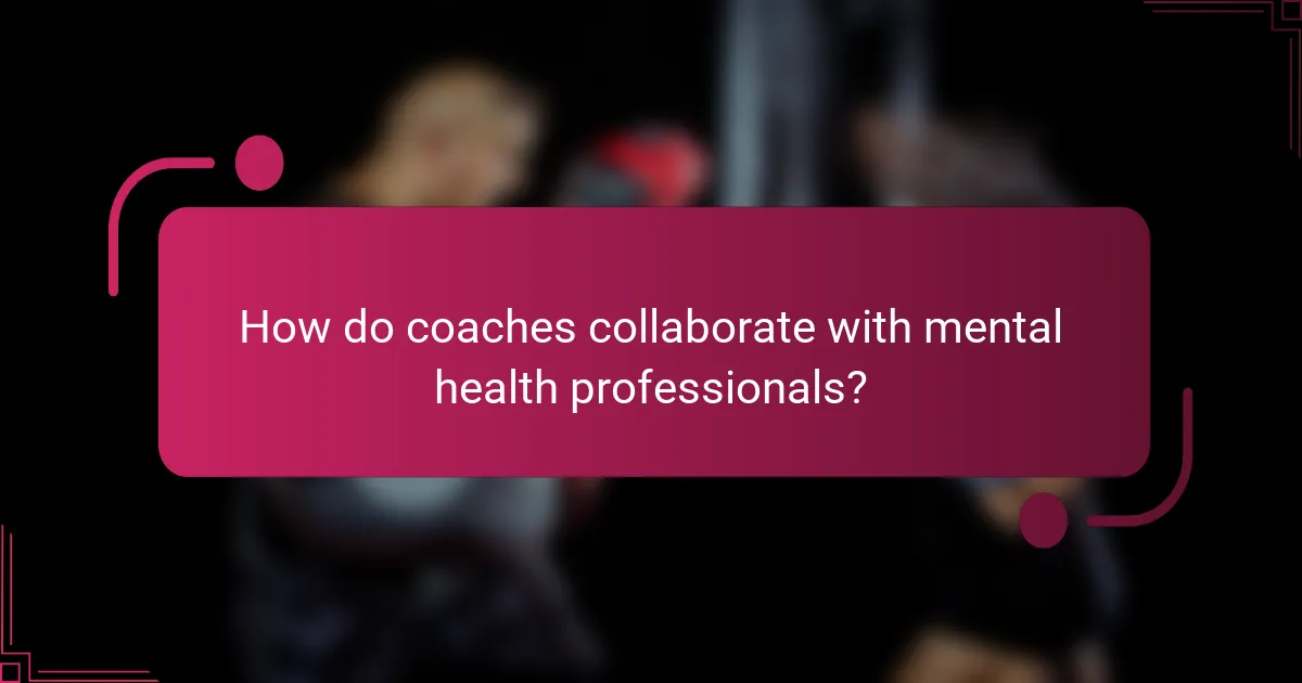 How do coaches collaborate with mental health professionals?