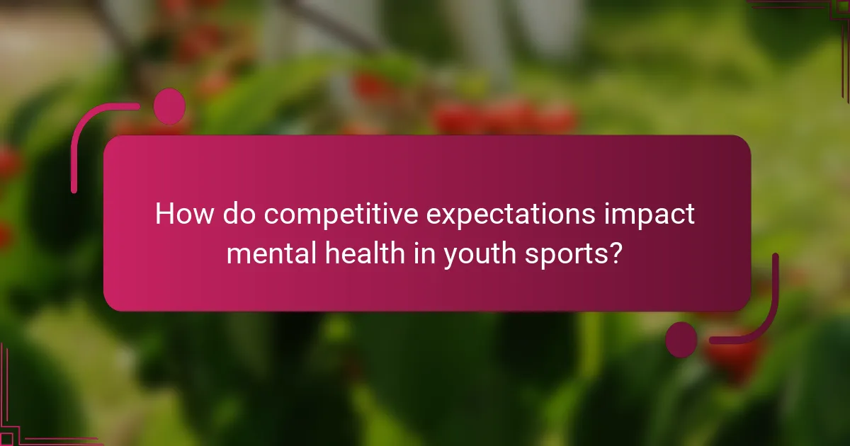 How do competitive expectations impact mental health in youth sports?