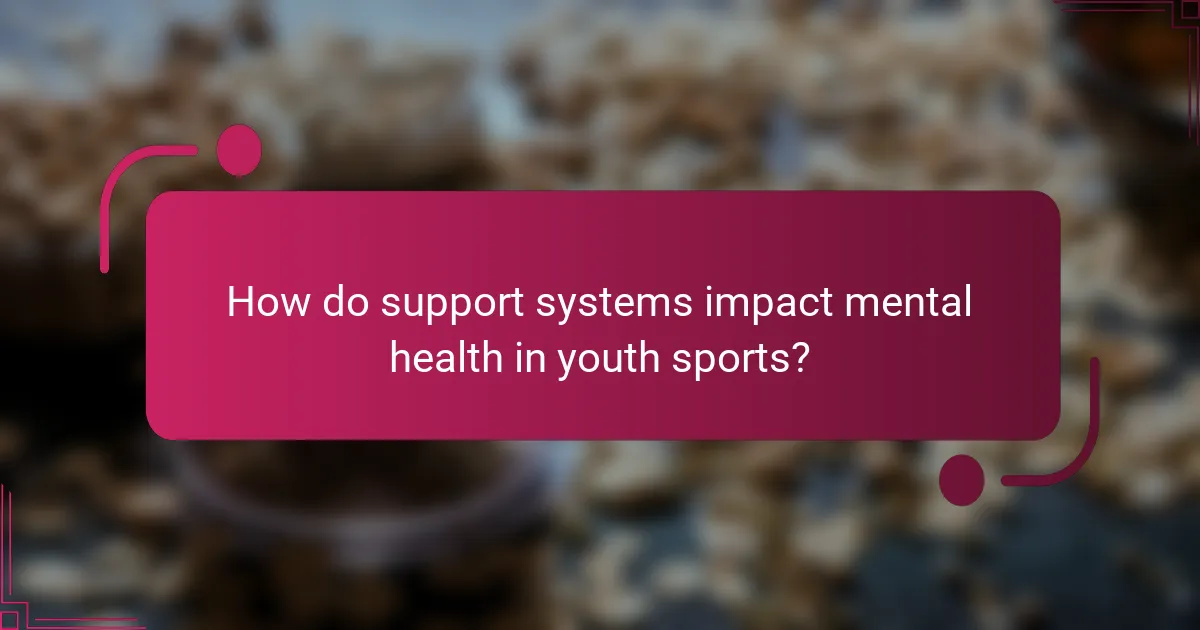 How do support systems impact mental health in youth sports?