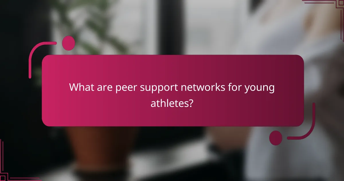 What are peer support networks for young athletes?