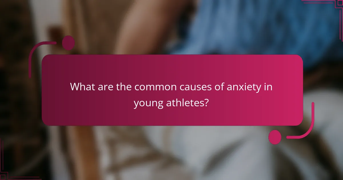 What are the common causes of anxiety in young athletes?