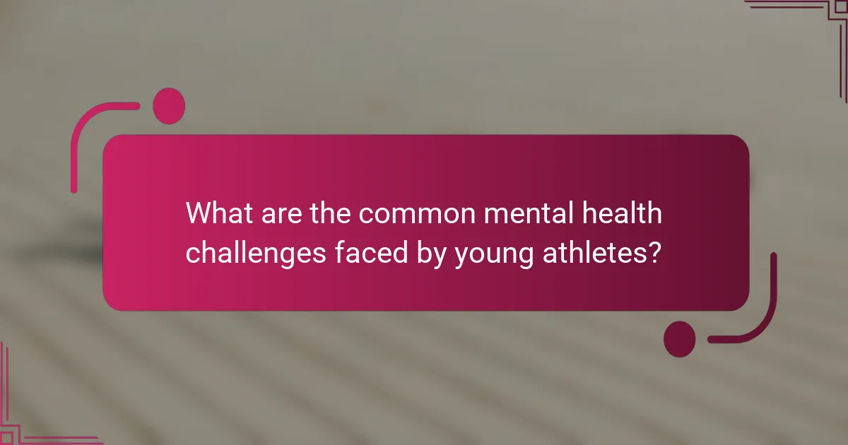 What are the common mental health challenges faced by young athletes?