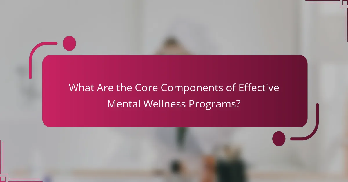 What Are the Core Components of Effective Mental Wellness Programs?