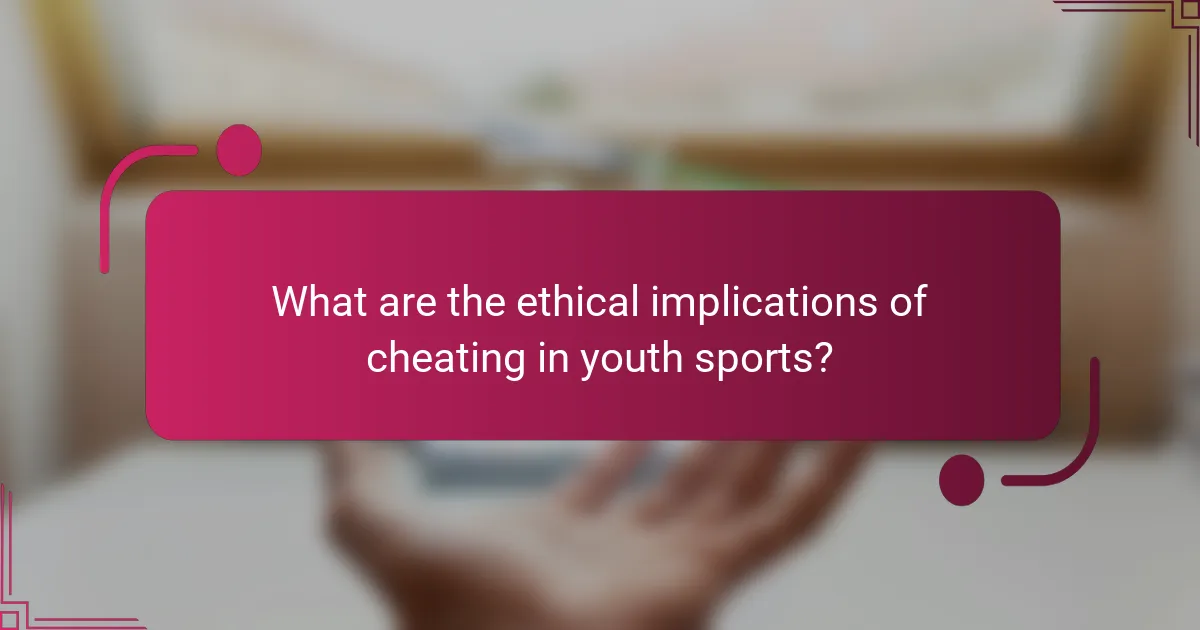 What are the ethical implications of cheating in youth sports?