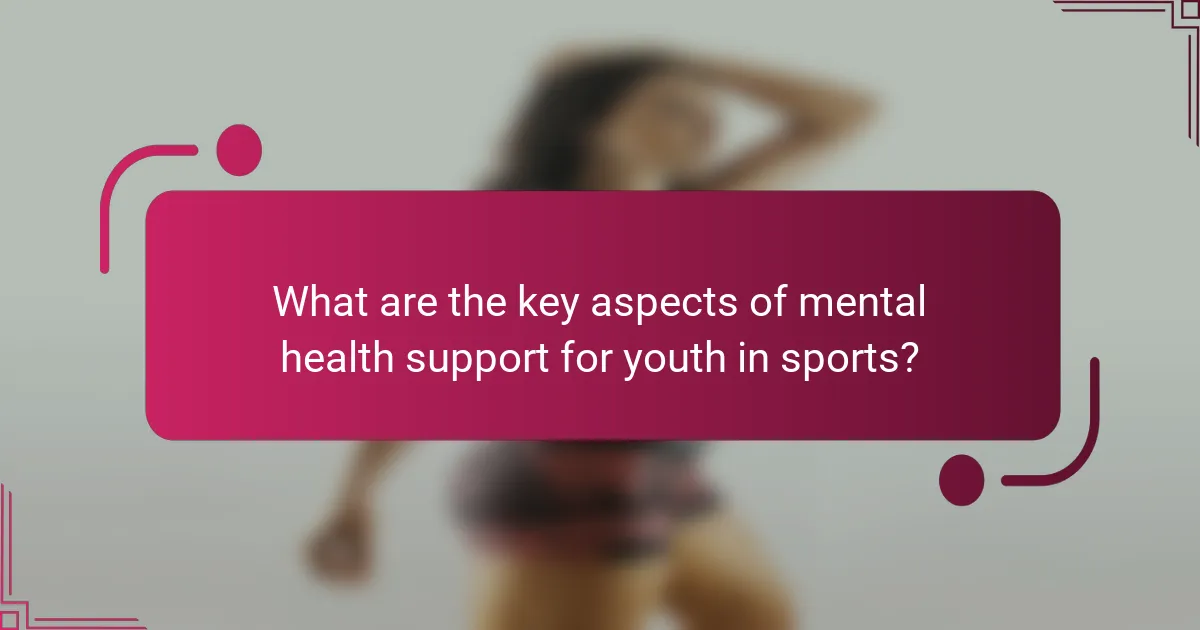 What are the key aspects of mental health support for youth in sports?