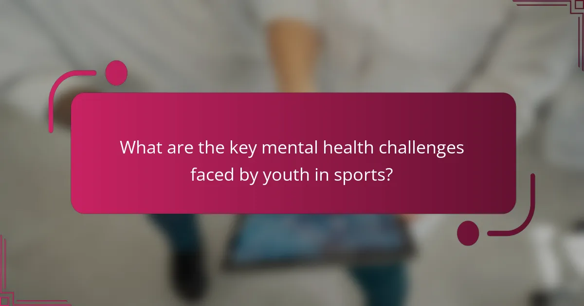 What are the key mental health challenges faced by youth in sports?