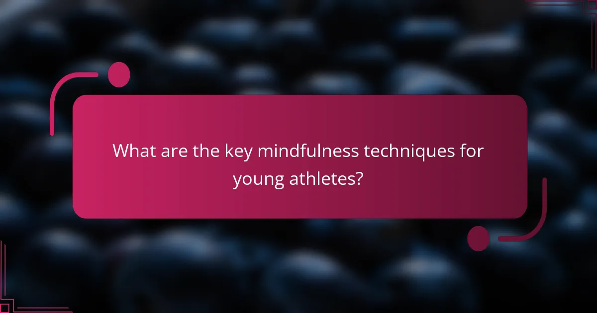 What are the key mindfulness techniques for young athletes?