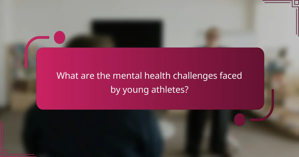 What are the mental health challenges faced by young athletes?