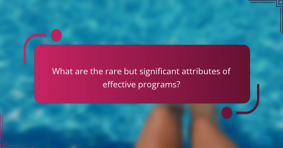 What are the rare but significant attributes of effective programs?