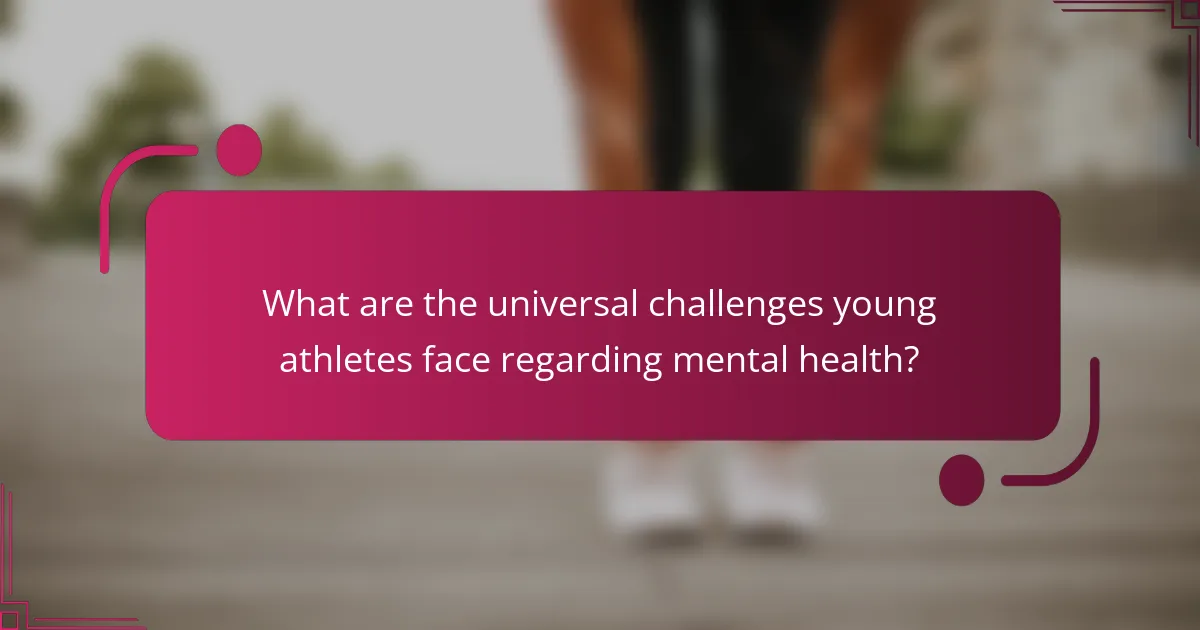 What are the universal challenges young athletes face regarding mental health?