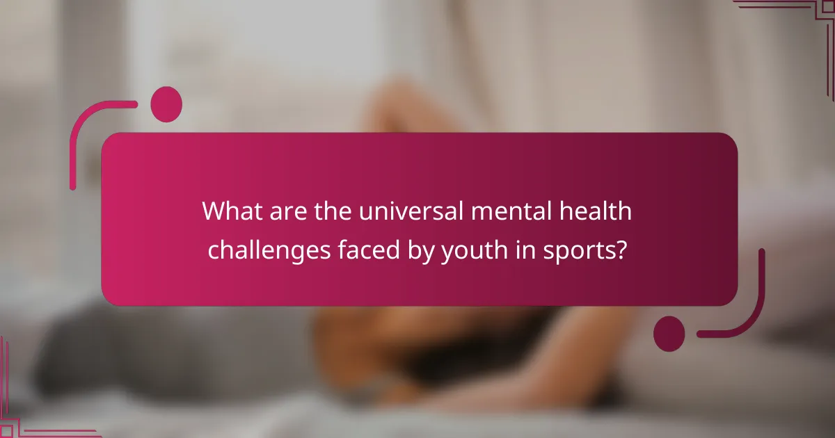 What are the universal mental health challenges faced by youth in sports?