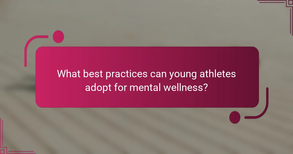 What best practices can young athletes adopt for mental wellness?