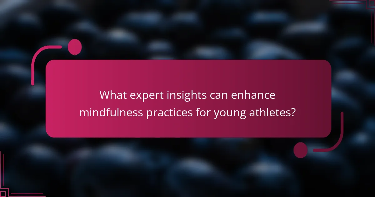 What expert insights can enhance mindfulness practices for young athletes?