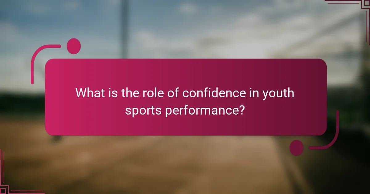 What is the role of confidence in youth sports performance?
