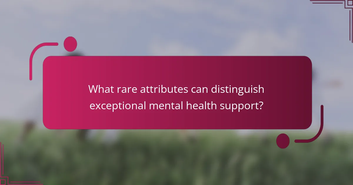 What rare attributes can distinguish exceptional mental health support?
