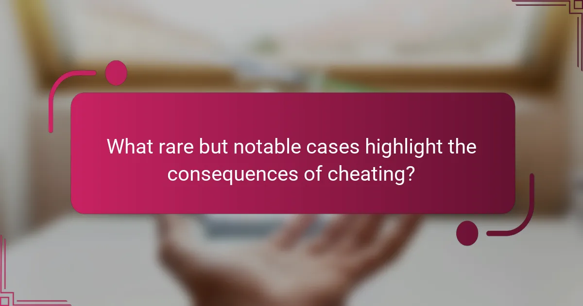 What rare but notable cases highlight the consequences of cheating?