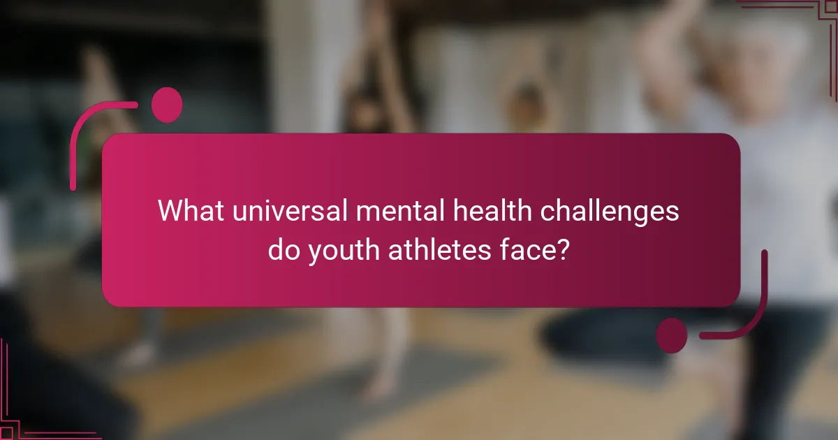 What universal mental health challenges do youth athletes face?
